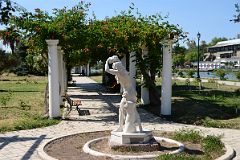 14-08 White Statue In El Rosedal Rose Garden In Mendoza Parque General San Martin.jpg